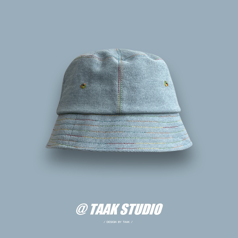 Nón Tai Bèo Denim Chống Nắng Màu Cầu Vồng Kiểu Hàn Quốc Thời Trang Mùa Hè Cho Nam Và Nữ