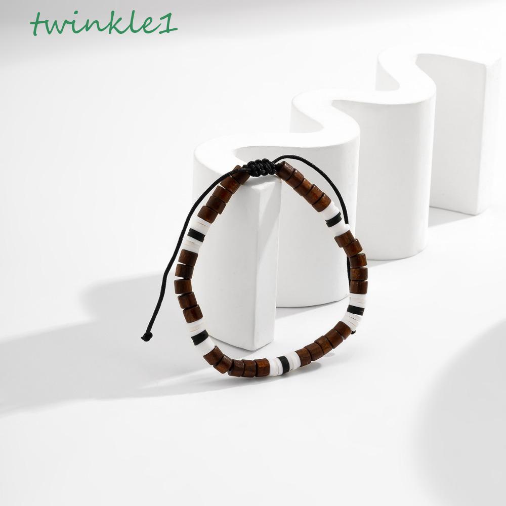 TWINKLE Vòng Đeo Tay Bằng Gỗ Mềm Mại Phong Cách Hàn Quốc Dành Cho Nam Nữ