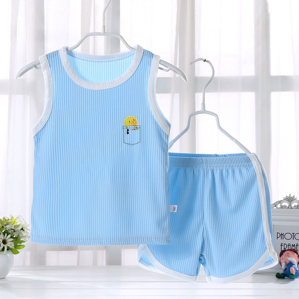 Set Áo Thun Ba Lỗ Và Quần Short Thời Trang Thể Thao Mùa Hè Cho Bé