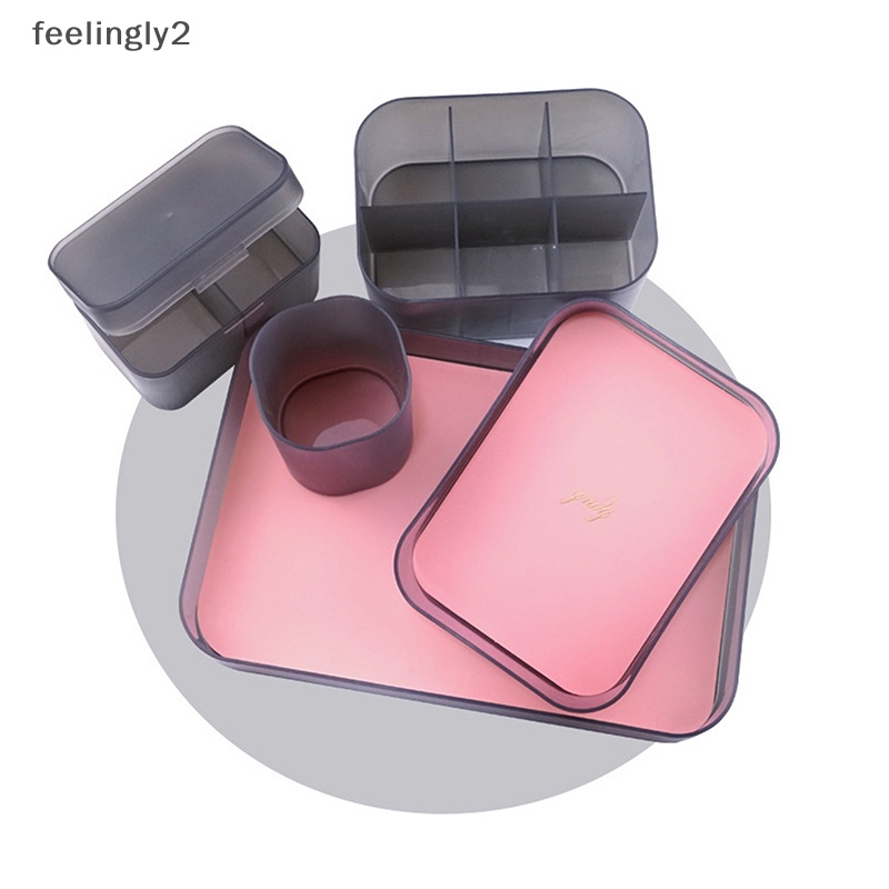 Set 5 Hộp Đựng Cọ Trang Điểm / Son Môi / Dụng Cụ Làm Móng Tại Nhà