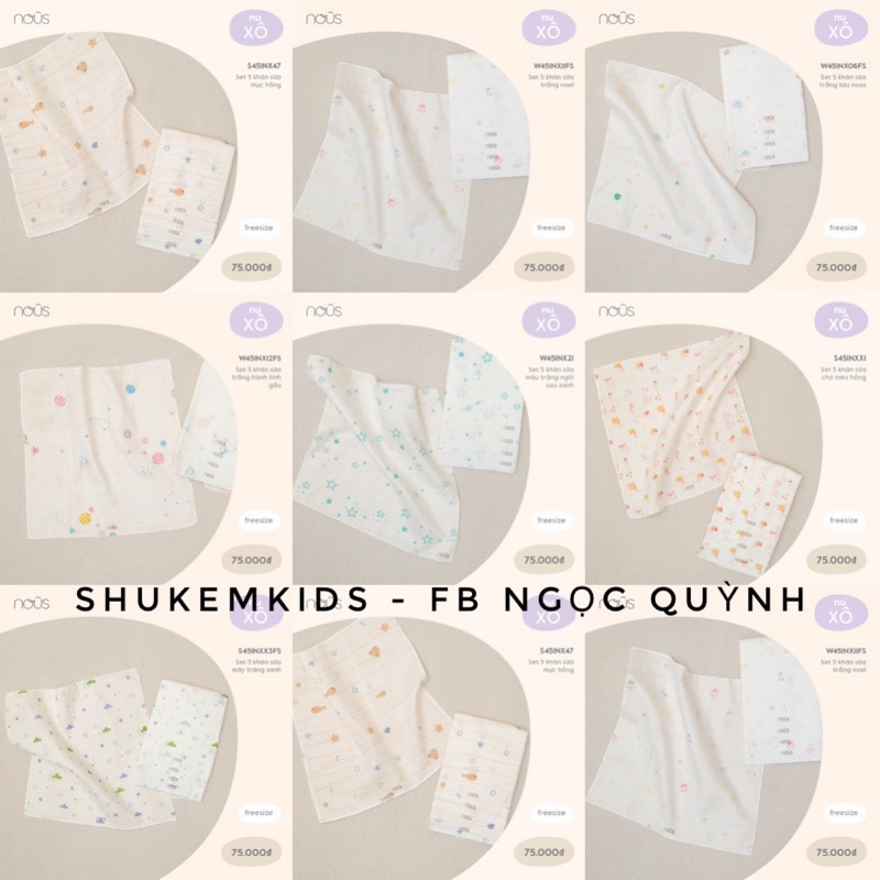 Nous - Khăn Sữa Nu set 5 cái