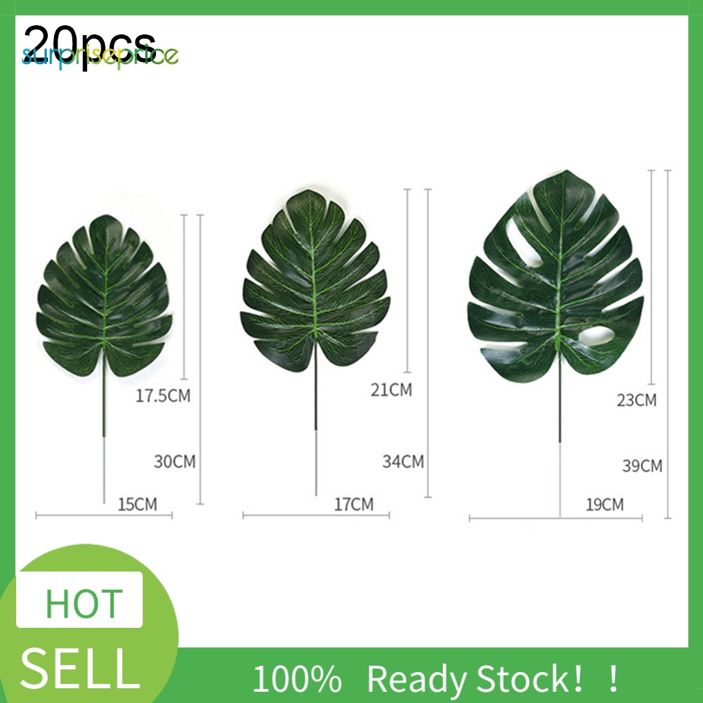 Set 20 Lá Monstera Nhân Tạo Trang Trí Nhà Cửa Sân Vườn