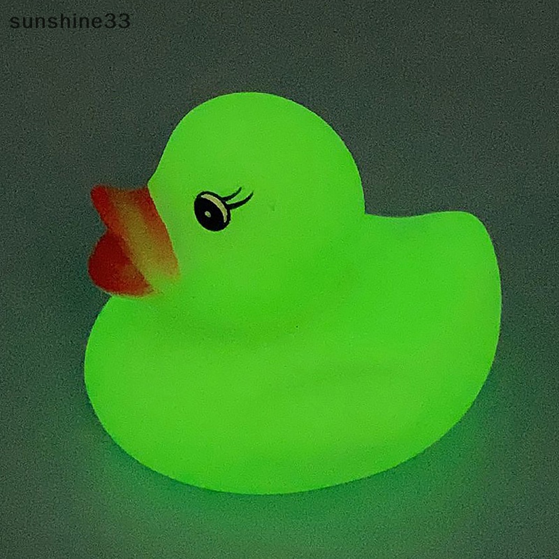 1 Vịt Cao SU Đồ Chơi Màu Xanh Lá Phát Sáng Trong Bóng Tối Trang Trí Xe Hơi