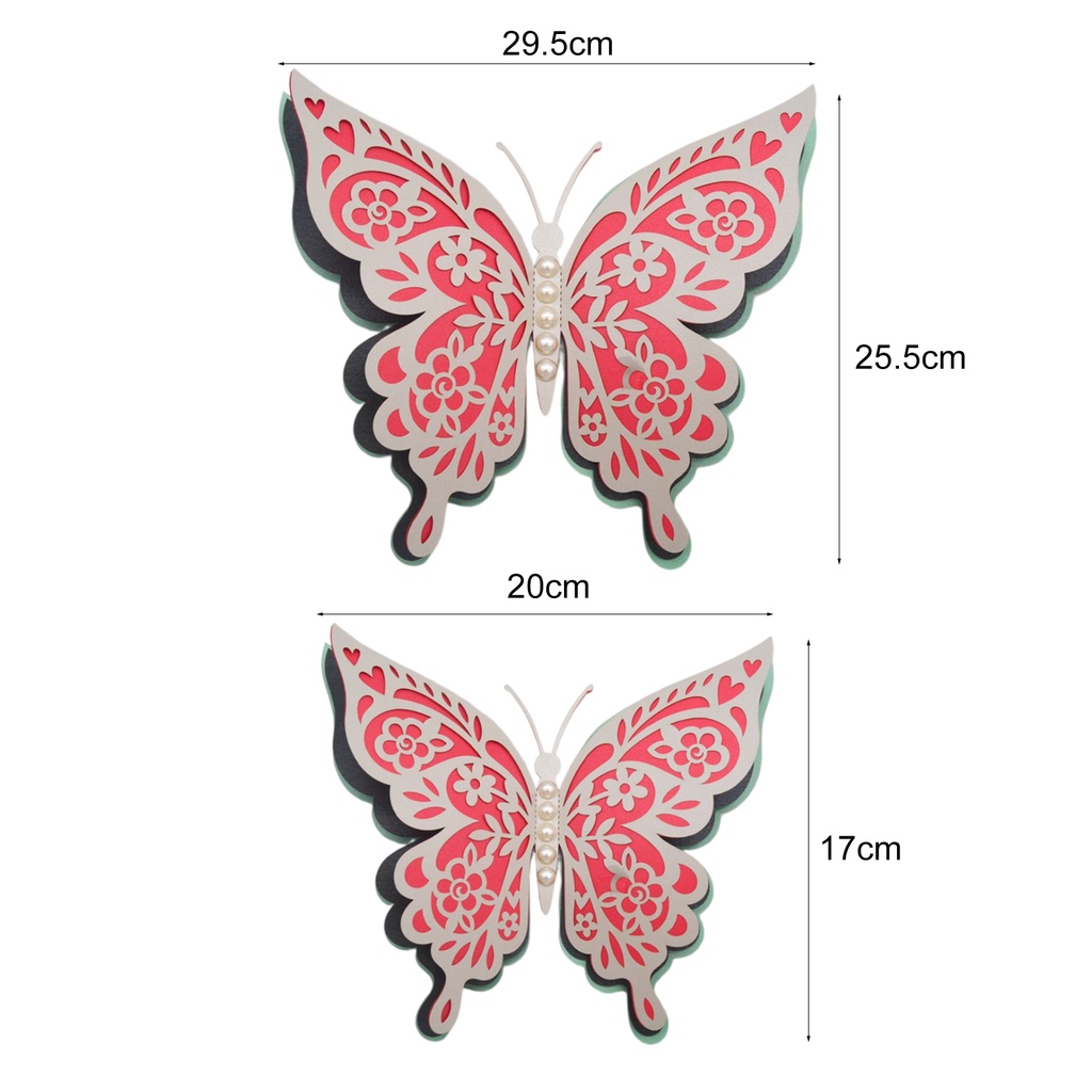 Miếng Dán Tường Bốn Lớp Họa Tiết Bướm 3D Độc Đáo Trang Trí Nhà Cửa