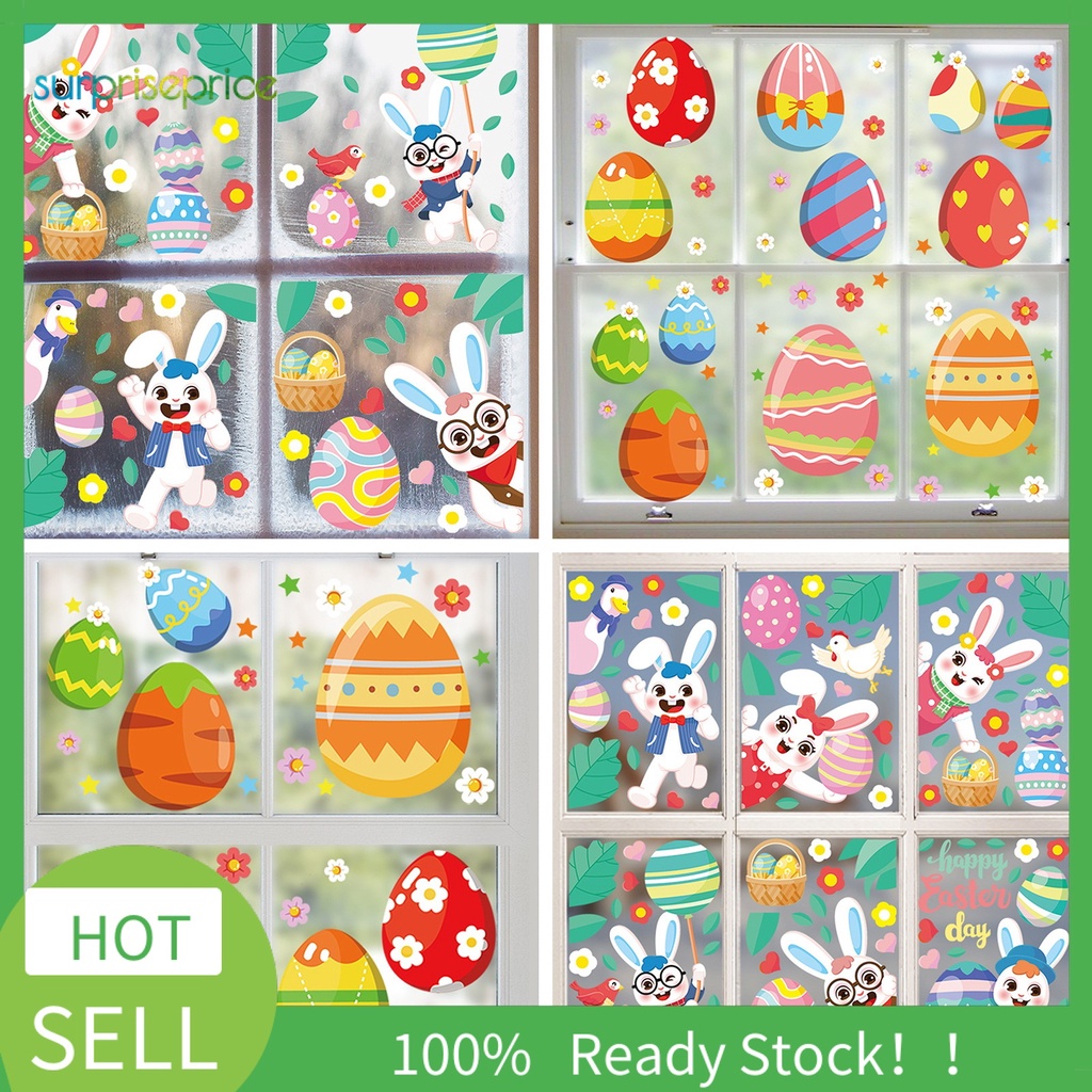 Set 6 Miếng Dán Cửa Kính Hình Thỏ Hoạt Hình Dễ Tháo Gỡ Chống Nước Chống Rơi Vỡ Trang Trí Nhà Cửa