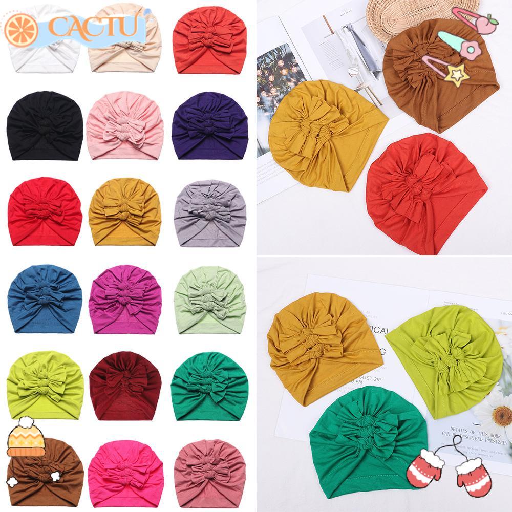 CACTU Khăn Turban Mềm Mại Thắt Nơ Xinh Xắn Cho Bé Sơ Sinh