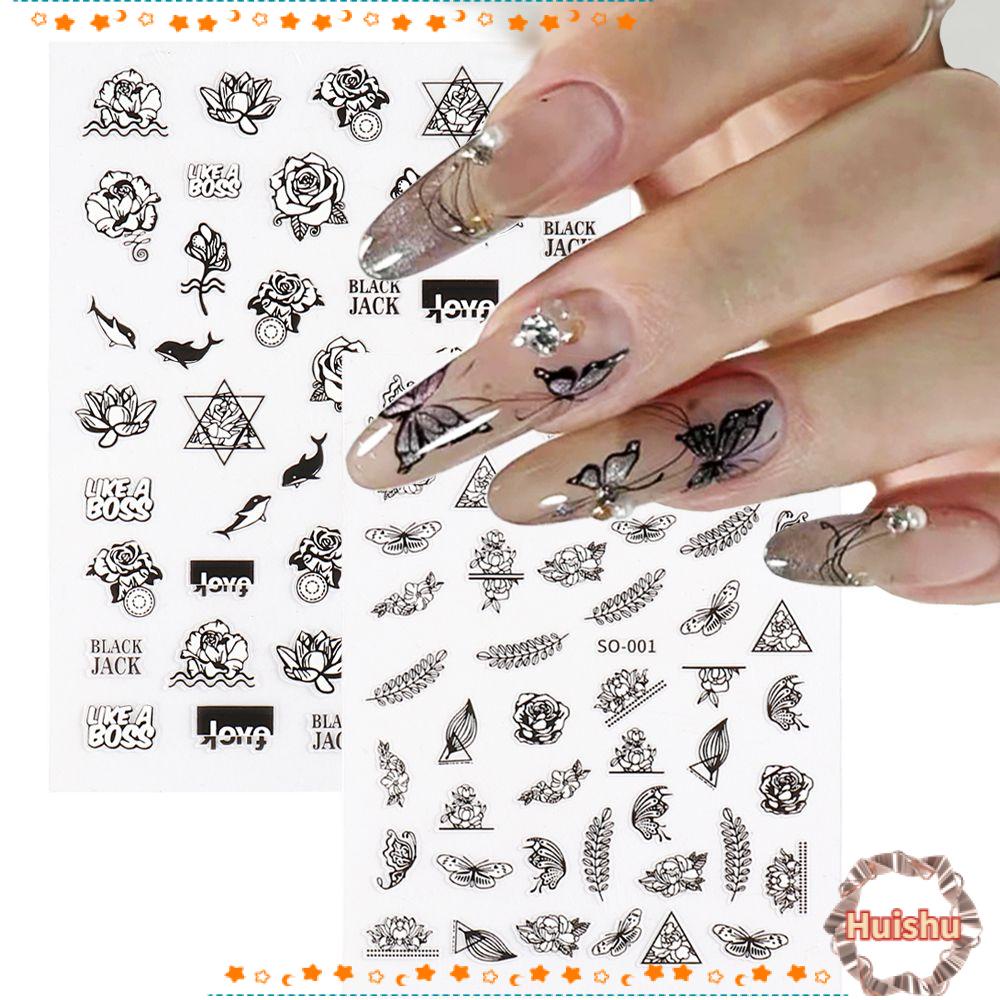 HS Miếng Dán Trang Trí Móng Tay Thiết Kế Phong Cách Trung Hoa Giản Dị