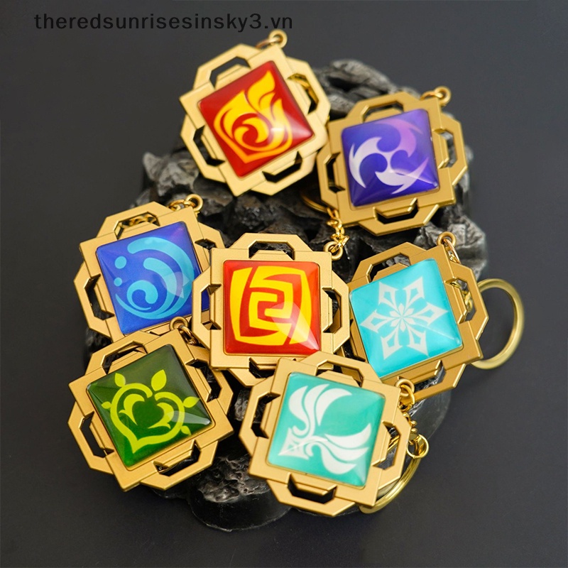 1 Móc Khóa Có 7 Vũ Khí Phản Quang Game Genshin Va Chạm Lnazuma Thời Trang