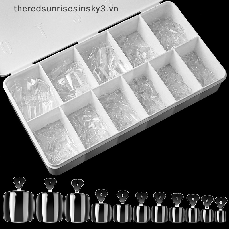 Set 550 Móng Chân Giả Trong Suốt Siêu Mỏng Dạng Nhấn Thời Trang