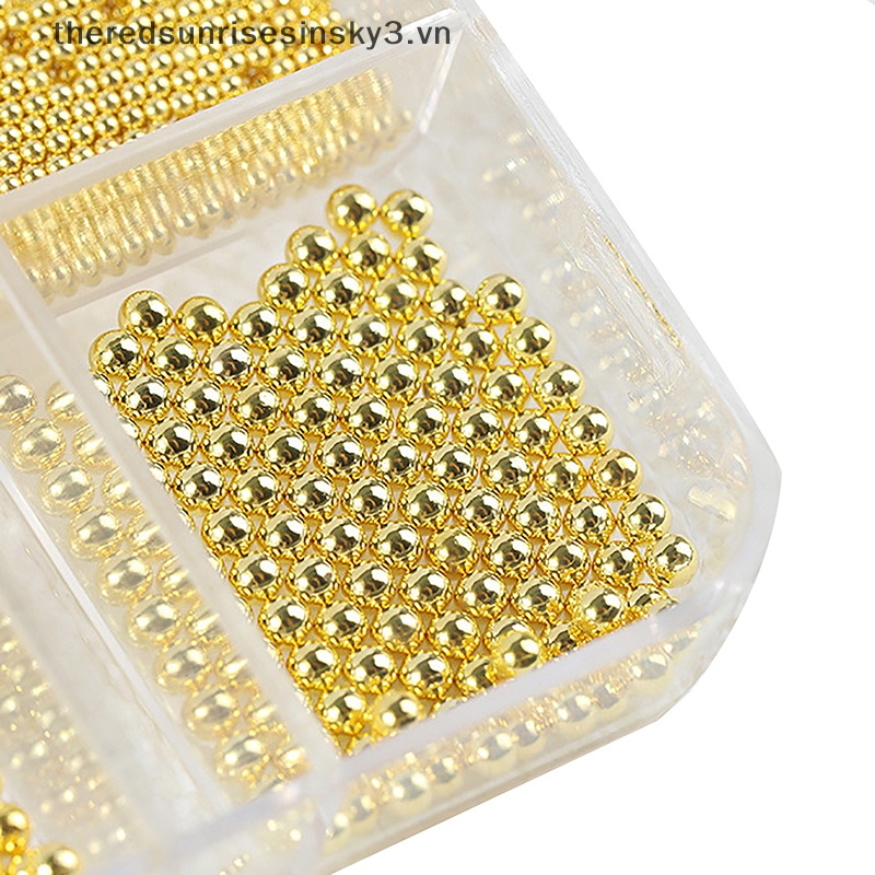 Hộp 6 Ngăn Đựng Hạt Caviar Kim Loại Mini Thiết Kế 3D Trang Trí Móng Tay Thời Trang DIY