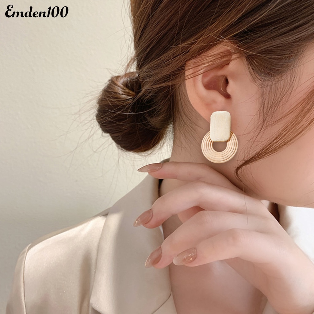 1 Đôi Bông Tai Tròn Rỗng Đính Hạt Thời Trang Nữ Tính