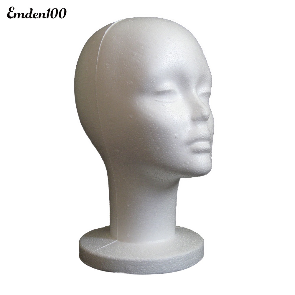 Mô Hình Đầu Ma Nơ Canh Nữ Bằng Xốp Màu Trắng Dùng Trưng Bày Tóc Giả Thời Trang