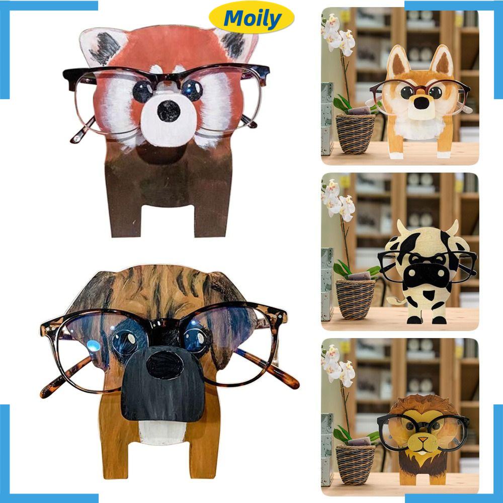 MOILYVN Giá Đỡ Trưng Bày Mắt Kính Hình Động Vật Bằng Gỗ Sáng Tạo
