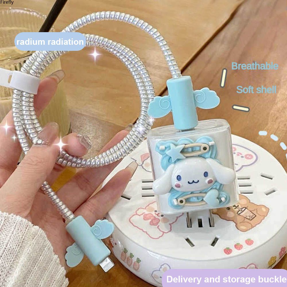 Coza  Sanrio Melody Cinnamoroll Purin Cable Line Bite For Iphone Cable Anti-break Protector For Phone