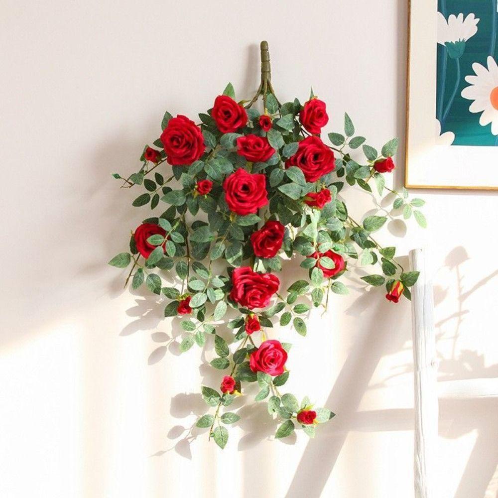 26EDIE Dây Hoa Hồng Giả Bằng Lụa Treo Tường Trang Trí Phòng Khách