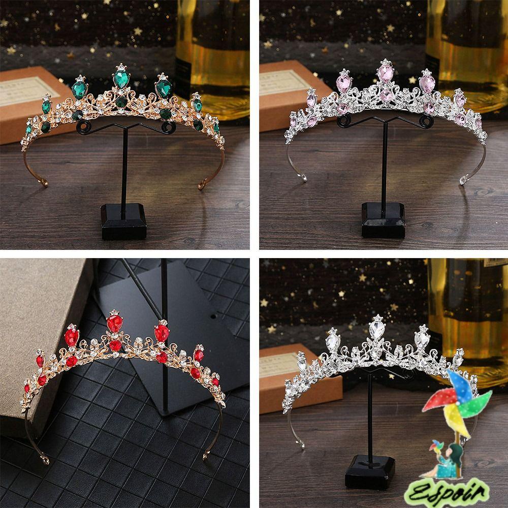 ESPO Lược Cài Tóc Hình Vương Miện Đính Đá Lấp Lánh Sang Trọng Cho Cô Dâu