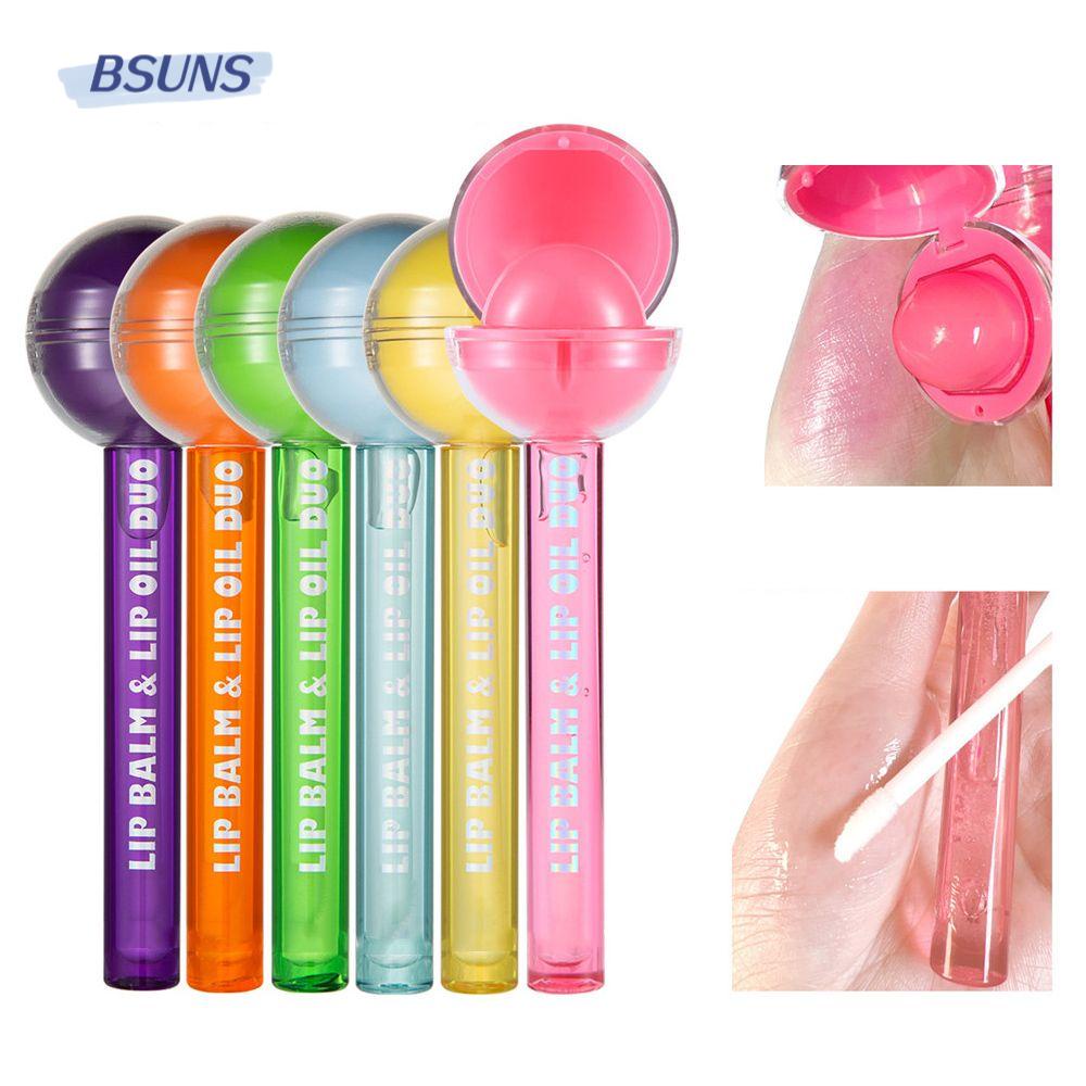 BSUNS Son Dưỡng Môi 2 Trong 1 Chống Nước Lâu Trôi Thiết Kế Hình Kẹo Mút Dễ Thương