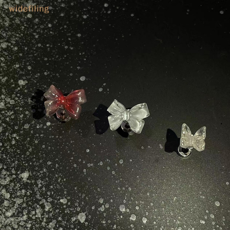 1 Khuyên Tai Xoắn Ốc Bằng Thép Titan Resin Đính Nơ / Resin Thời Trang Dự Tiệc Cho Nữ