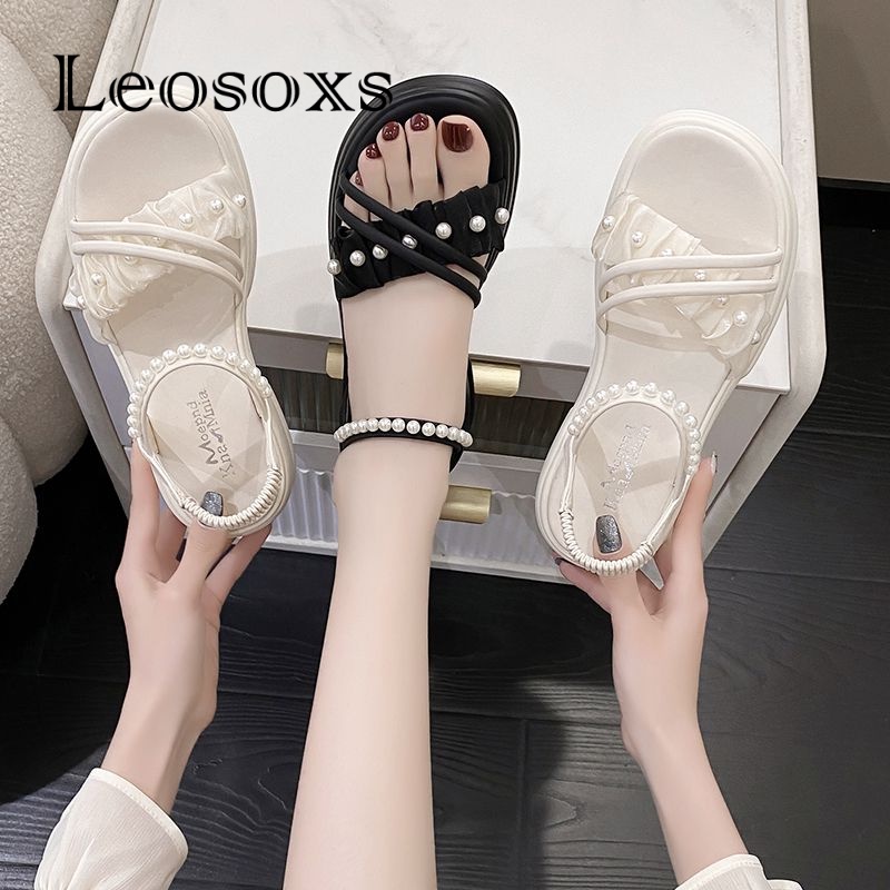 Leosoxs dép sandal nữ dép nữ dép bánh mì nữ dép bánh mì Chống Trượt 070514
