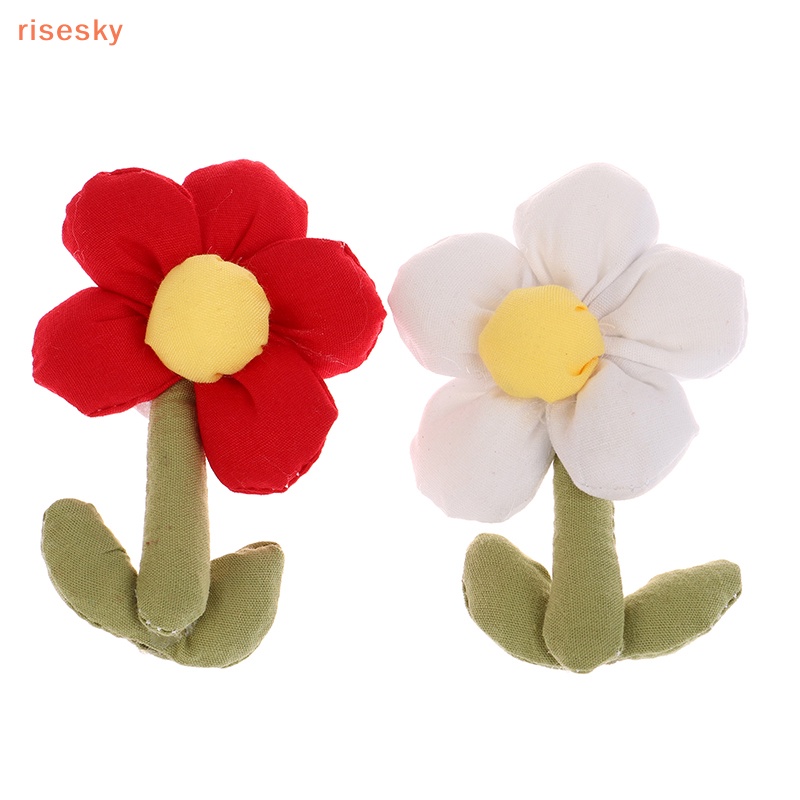 Kẹp Tóc Hình Hoa Năm Cánh Bằng Vải Cotton Phối Lông Dễ Thương