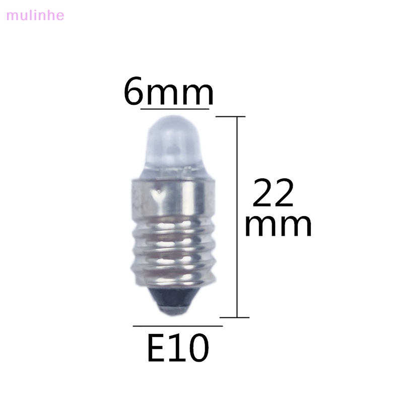 Set 2 Bóng Đèn Led E10 DC 3V 6V Ánh Sáng Trắng Ấm Dành Cho Xe Đạp