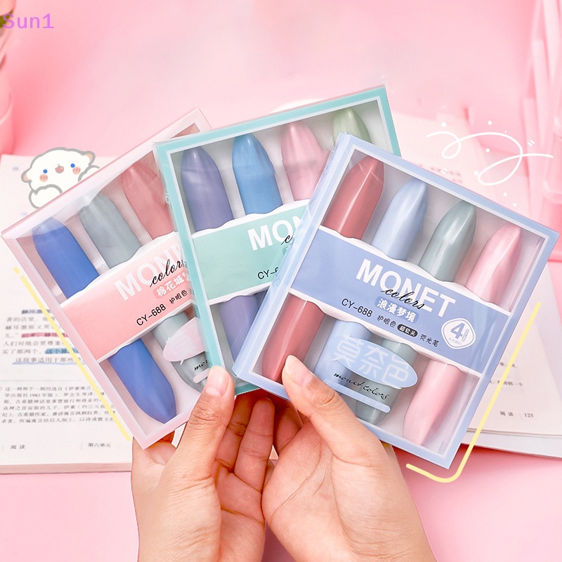 Set 4 Bút Đánh Dấu Sổ Tay Sức Chứa Lớn Màu Sắc Ngọt Ngào