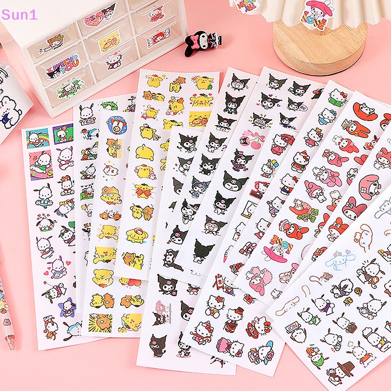 Sun1 &gt; Set 4 Sticker Dán Trang Trí Sổ Tay Hình Hoạt Hình Chó Kulomi Pacha Dog HelloKitty Tamagwei Melody Dễ Thương