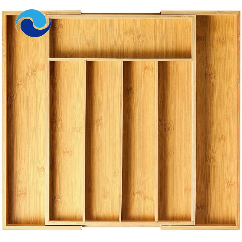 Khay Đựng Đồ Dùng Bằng Tre Có Thể Mở Rộng Tiện Dụng Cho Nhà Bếp