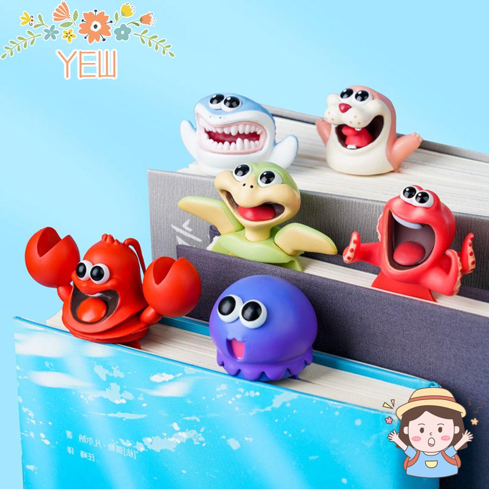 YEW Thẻ Đánh Dấu Trang Sách PVC Họa Tiết Hoạt Hình 3D