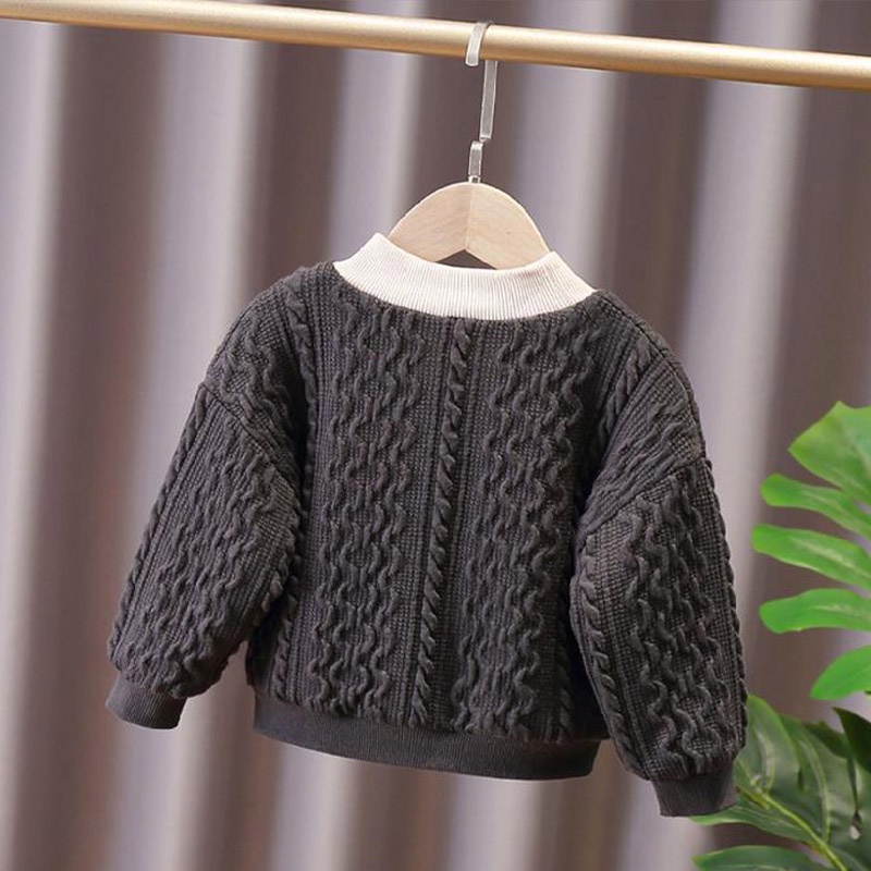 Áo sweater Dệt Kim Dày Dặn Thời Trang Thu Đông Phong Cách Hàn Quốc Cho Bé Trai Và Gái