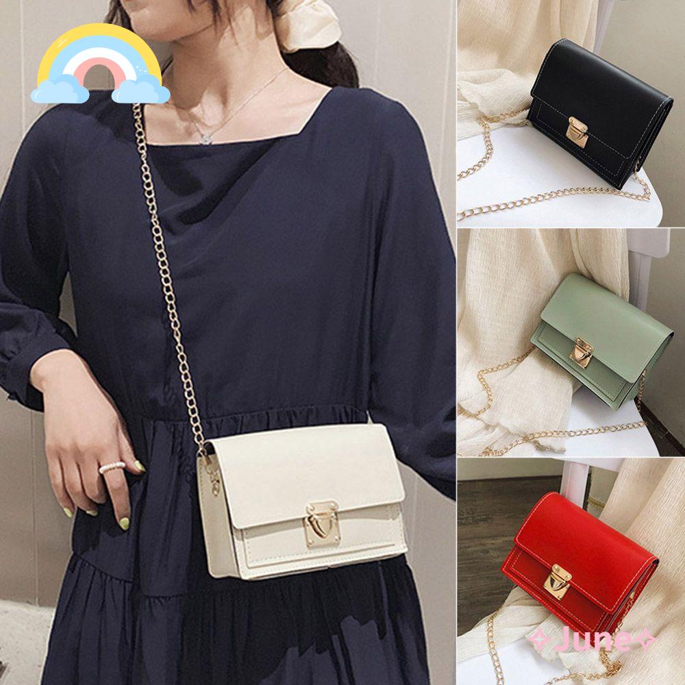 JUNE Túi Đeo Chéo Da PU Thời Trang