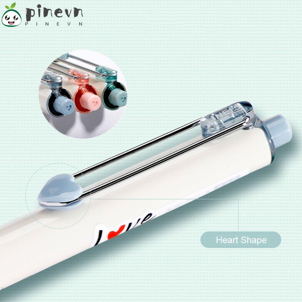 PINEVN Set 6 Bút Mực Đen Dạng Nhấn Họa Tiết Hoạt Hình Dễ Thương
