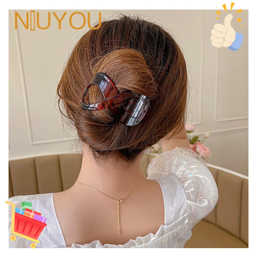 NIUYOU Set 3 Kẹp Tóc Càng Cua Tạo Kiểu Thời Trang Chống Trượt Cho Nữ