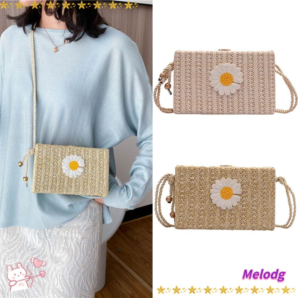 MELODG Túi cói Bằng Rơm Đan Thời Trang Mùa Hè Cho Nữ