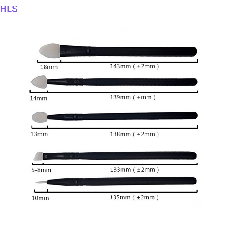 Set 5 Cọ Trang Điểm Mắt / Môi / Nền Chất Liệu Silicon Mềm