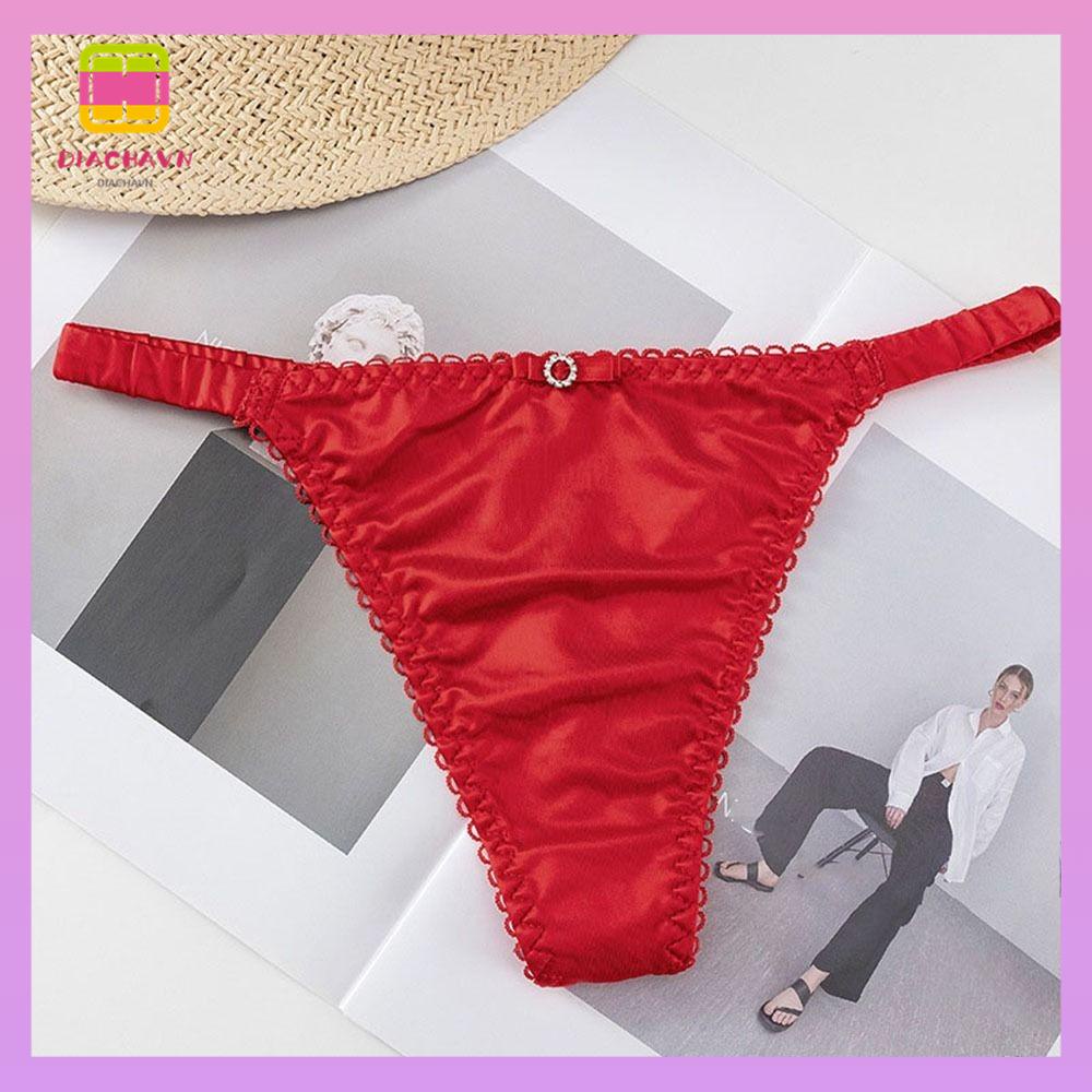DIACHAVN Quần Lót Satin Lưng Thấp Màu Sắc Ngọt Ngào Cho Nữ