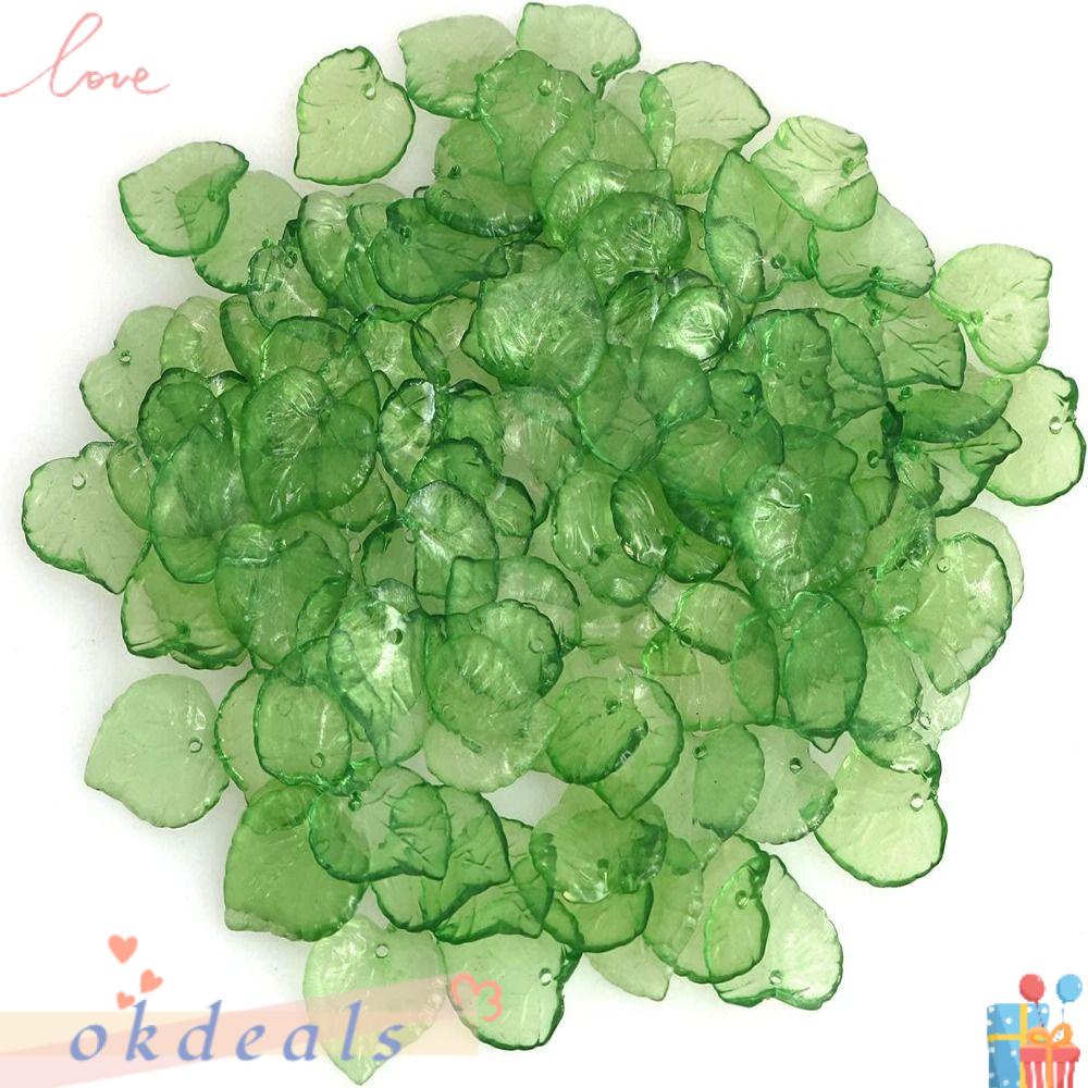 OKDEALS Set 200 Mặt Vòng cổ Hình Chiếc Lá 15x15x2mm