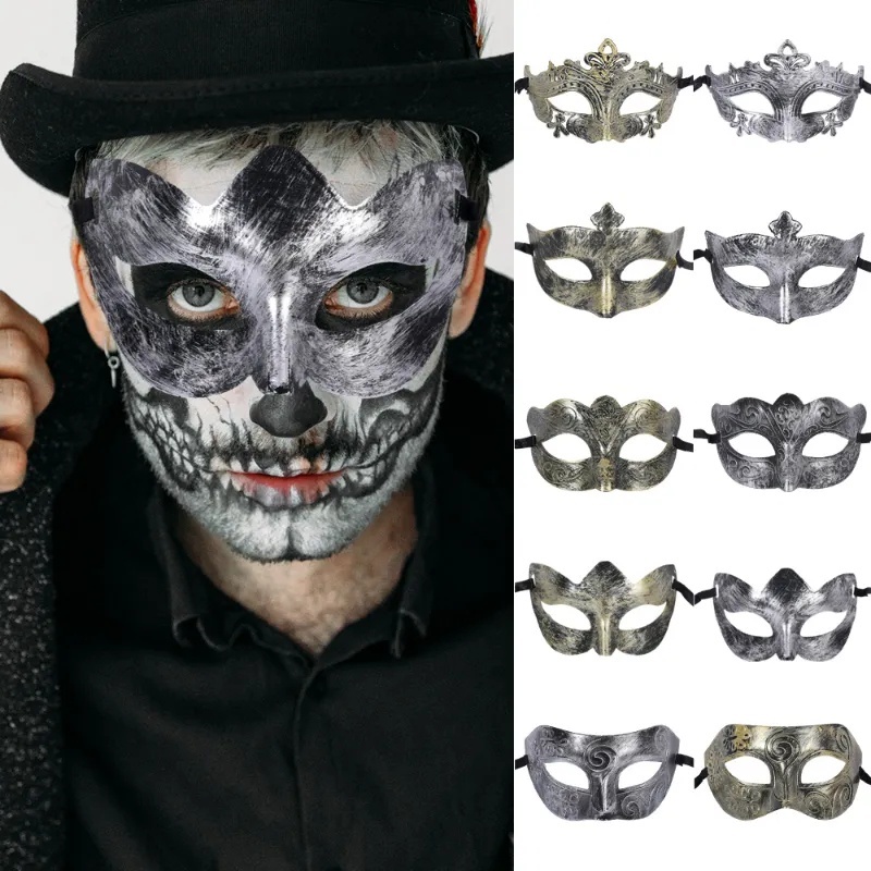 Mặt Nạ Nửa Mặt Hóa Trang Halloween Kinh Dị Phong Cách Gothic Công Chúa Cổ Điển Có Thể Điều Chỉnh