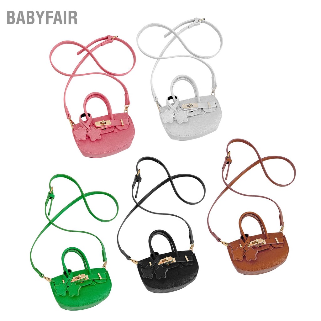 Babyfair Túi xách mini Messenger đeo vai bằng da PU có tay cầm trên cùng thời trang dễ thương