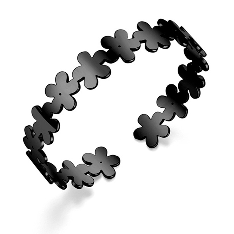 Ygt Vòng Tay Thép Titan Hình Hoa Đơn Giản Có Thể Điều Chỉnh Cho Nữ