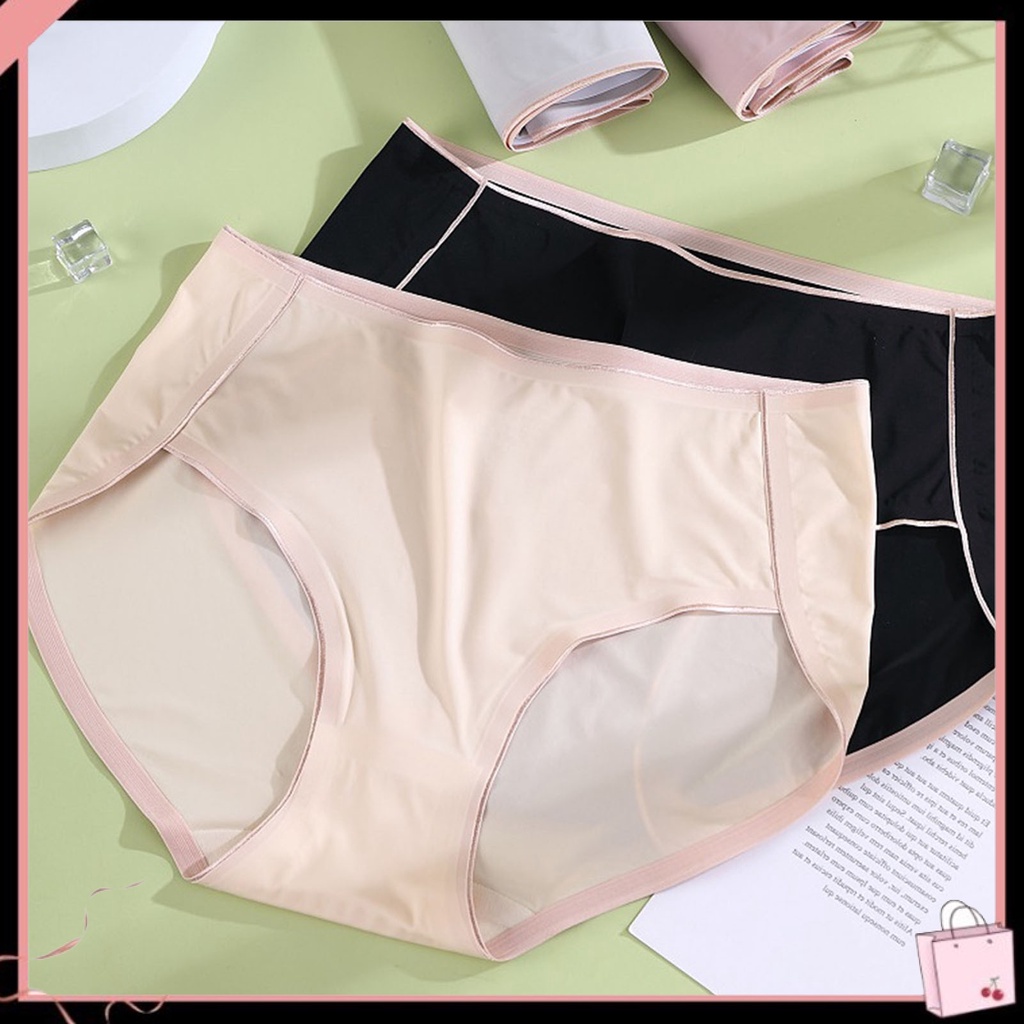 {Soltweter} Quần Lót Nữ Lưng Cao Màu Trơn Mềm Mại Thoáng Khí Chống Lộ Hàng Không Viền May Cỡ Lớn
