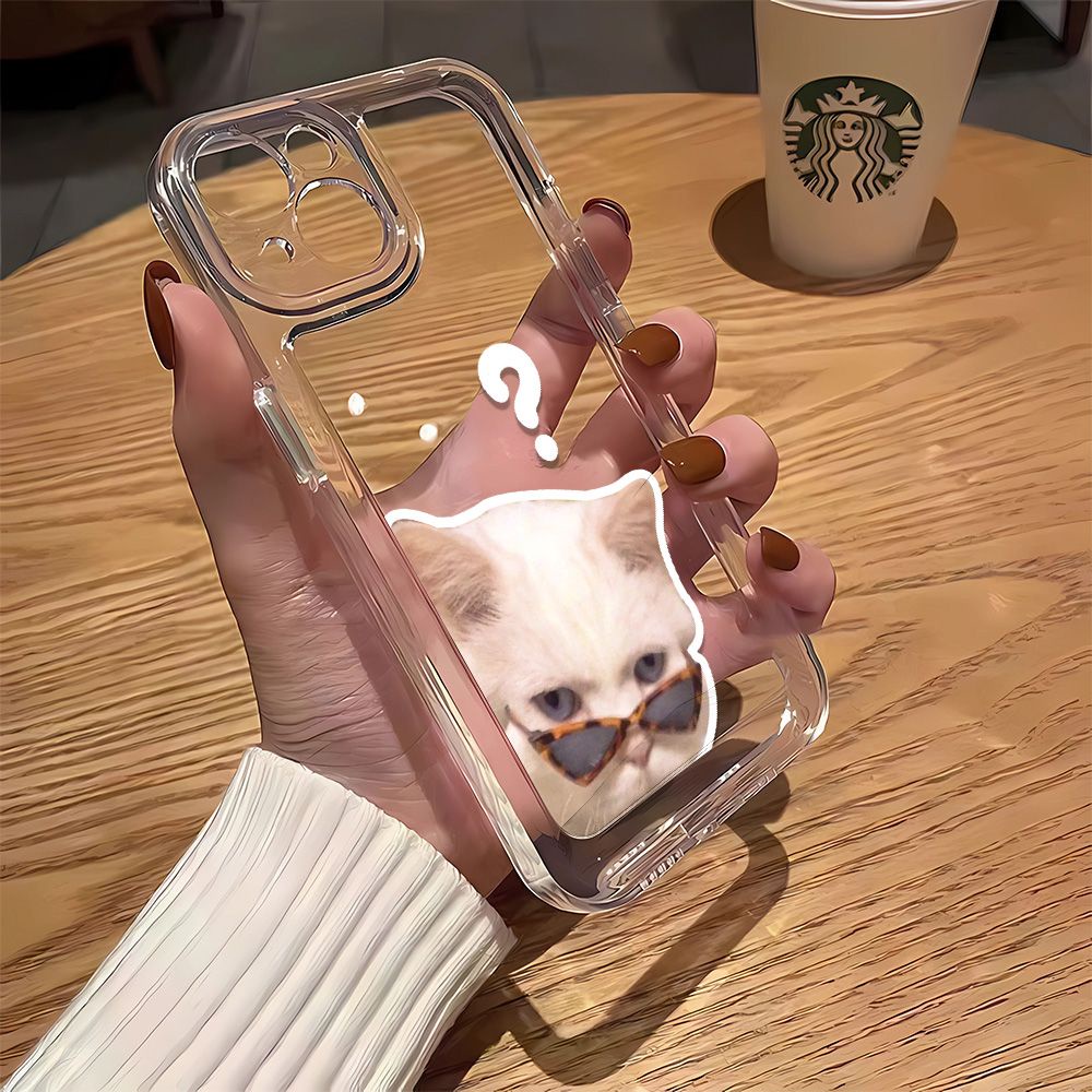 Ốp Điện Thoại Mềm Hình Mèo Hoạt Hình Vui Nhộn Chống Bẩn Cho Iphone 8p 11 13 7 12iPhone14Promax