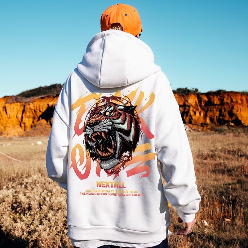 Áo Hoodie Tay Dài Dáng Rộng In Họa Tiết Đầu Hổ Hoạt Hình Vui Nhộn Phong Cách Nhật Bản Thời Trang Cho Nam Và Nữ Size M-5XL 2023