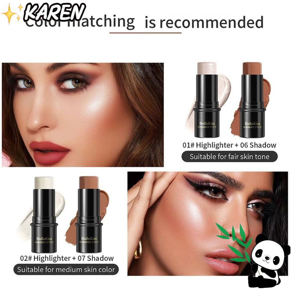 KAREN Thỏi Kem Bắt Sáng Và Tạo Khối 10 Màu Tùy Chọn Chống Thấm Nước Trang Điểm Tự Nhiên Cho Nữ