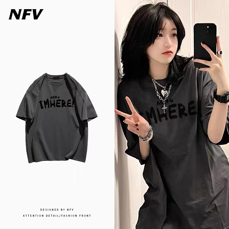 Áo Thun Tay Ngắn Dáng Rộng In Chữ Đơn Giản Phong Cách Hàn Quốc Thời Trang Mùa Hè Hàng Mới Dành Cho Nam Và Nữ