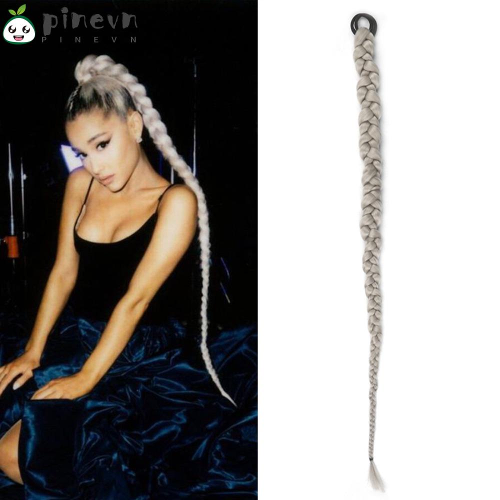 PINEVN Bím Tóc Giả Thắt Bím Bằng Sợi Tổng Hợp Kèm Dây Cao Su Dùng Tập Boxing