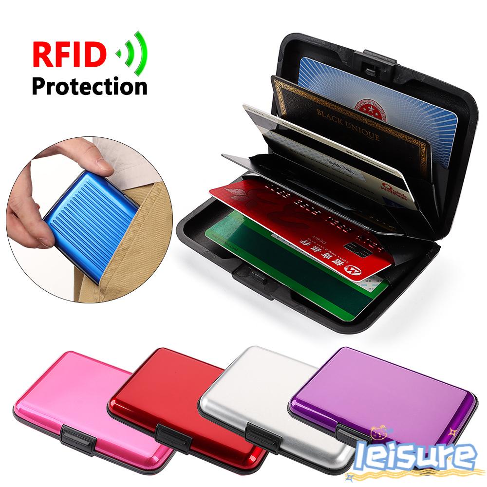 LEISURE Ví Kim Loại Đựng Thẻ Tín Dụng / Danh Thiếp Chống Trộm Dành Cho Nam Và Nữ Ốp