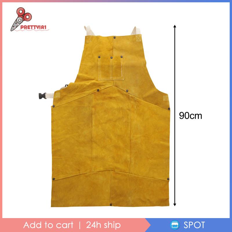 Tạp Dề Bằng Da Bò Thoáng Khí Chuyên Dụng Cho Thợ Hàn / Nướng BBQ