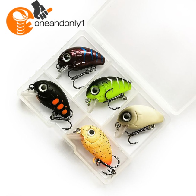 Bộ Mồi Câu Cá Giả Mini 5 Màu Cứng 30mm / 2.05g