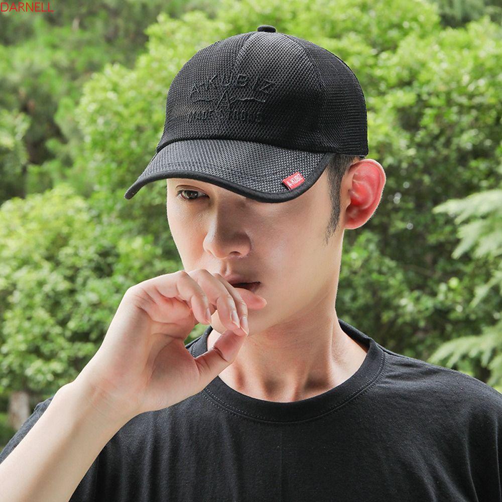 DARNELL Mũ Lưỡi Trai Phối Lưới Thêu Chữ Phong Cách Đường Phố Cho Nam